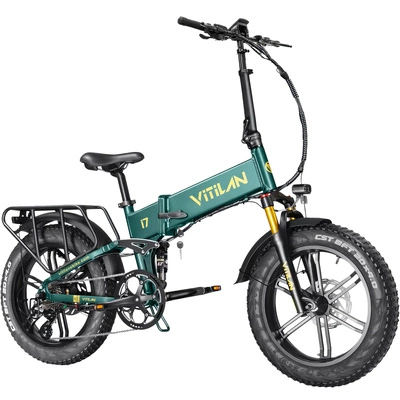 Vitilan I7 Pro 3.0 Foldable Electric Bike - 1200W Power | 20Ah Battery | 28mph Speed | 65mi Range