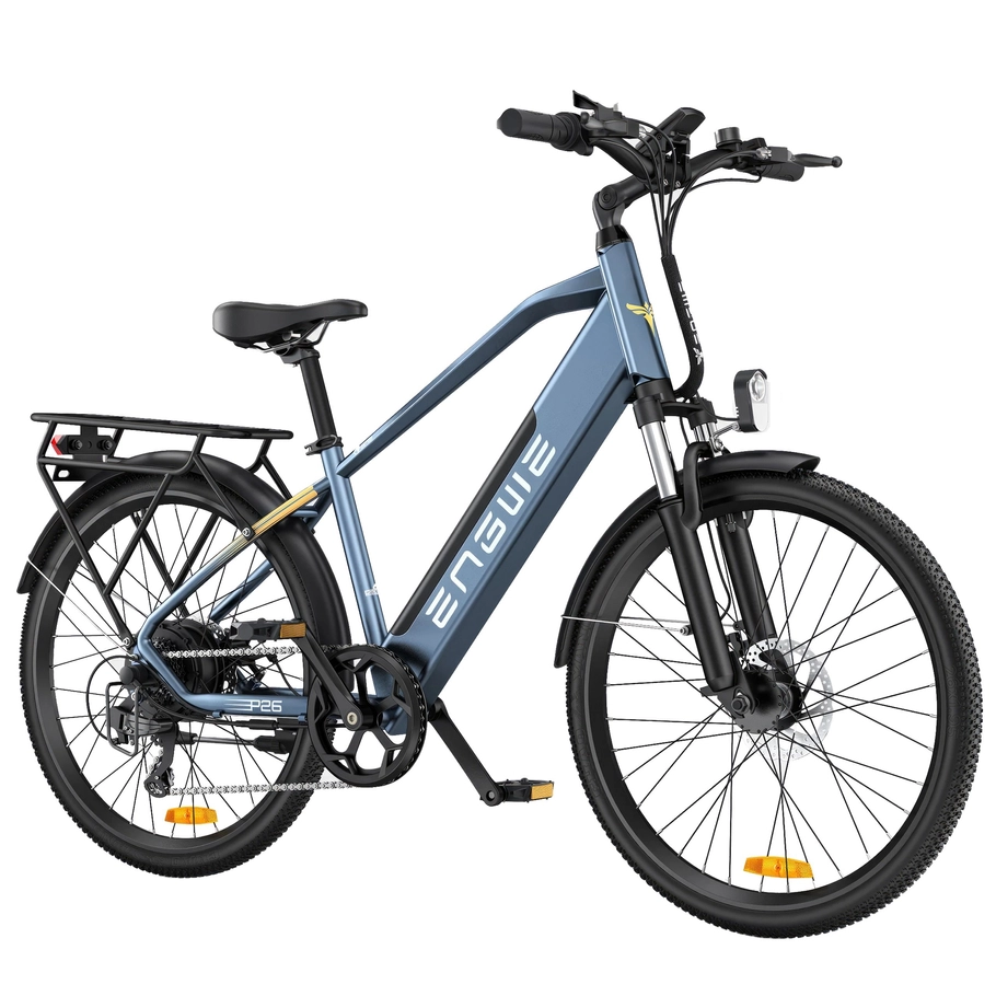 ENGWE P26 Electric Bike | Front Suspension Commuter E-Bike | 250W Motor | Urban and Trail Rider | 16Ah Battery | 15mph Top Speed | 34mi Range | Comfortable City Cruiser