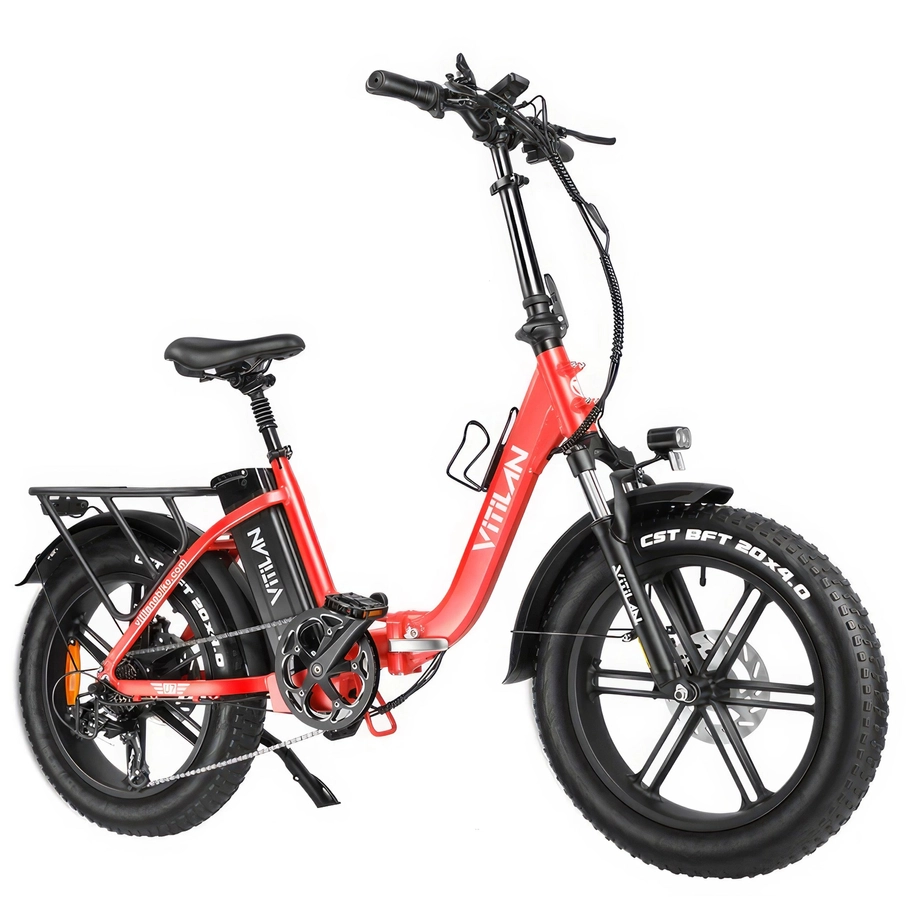 Vitilan U7 Foldable Fat Tyre E-Bike Step-Through 750W 20Ah 28mph Max Speed 65miles Range Dual Suspension System Hydraulic Disc Brake