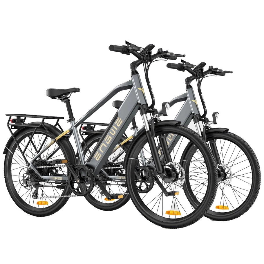 ENGWE P26 Electric Bike | Front Suspension Commuter E-Bike | 250W Motor | Urban and Trail Rider | 16Ah Battery | 15mph Top Speed | 34mi Range | Comfortable City Cruiser